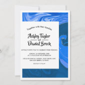 Moderne minimale Abstracte marinesblauwe golven Kaart (Voorkant)