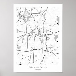 Moderne, minimale Abstracte plattegrond Winston-Sa Poster