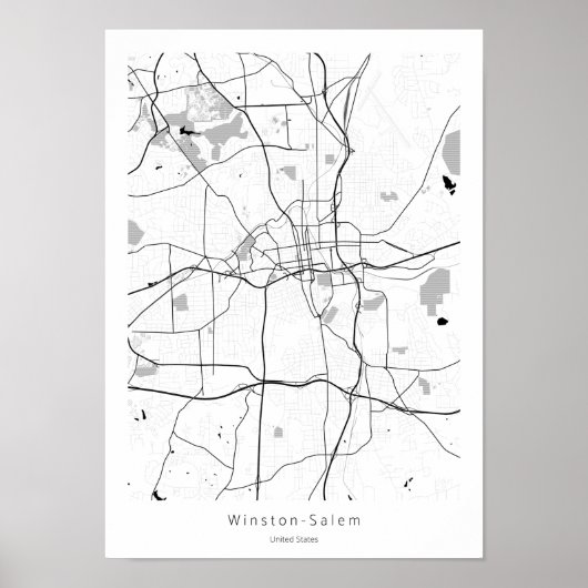 Moderne, minimale Abstracte plattegrond Winston-Sa Poster (Voorkant)