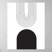 Moderne, minimale Abstracte zwart-wit uit de midde Poster (Voorkant)