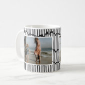 Moderne minimale afbeelding 2 foto zwart-wit koffiemok (Voorkant links)