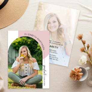 Moderne minimale Afstuderen foto van 2 boogstralen Aankondiging