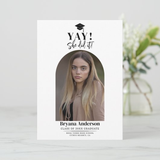 Moderne minimale Afstuderen koepel foto aankondigi Kaart (Staand voorkant)