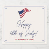 Moderne minimale Amerikaanse vlag op 4 juli Bier Etiket (Enkel label)