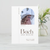 Moderne minimale "Bach & Boujee" Bachelorette Kaart (Staand voorkant)
