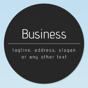 Moderne minimale bedrijfsnaam & andere info   Zwar Ronde Sticker