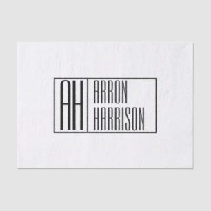 Moderne Minimale Beginletters & Naam Logo Tissuepapier