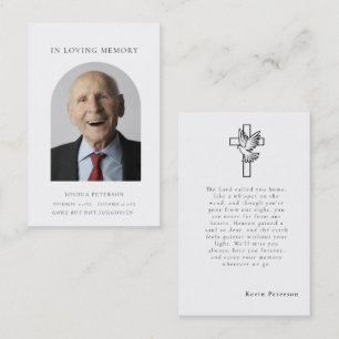 Moderne minimale begrafenis gedenkteken Fotokaart Visitekaartje