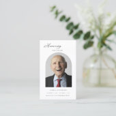 Moderne minimale begrafenis gedenkteken Fotokaart Visitekaartje (Staand voorkant)
