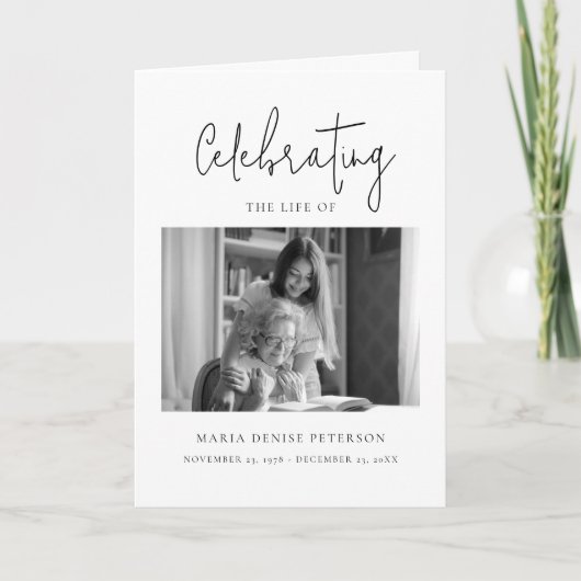 Moderne minimale begrafenis overlijdensvolgorde programma (Voorkant)