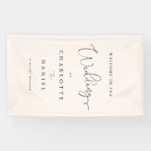 Moderne, minimale, beige bruiloft spandoek (Horizontaal)