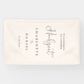 Moderne, minimale, beige bruiloft spandoek (Horizontaal)