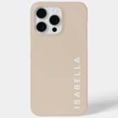 Moderne minimale beige gepersonaliseerde naam Case-Mate iPhone case (Achterkant)