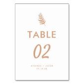 Moderne minimale Beige Palm Leaf bruiloft Kaart (Voorkant)