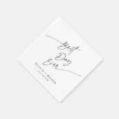 Moderne minimale beste dag ooit grillige bruiloft servet (Hoek)