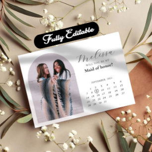 Moderne minimale bijgeleverde bridesmaïde Kaart