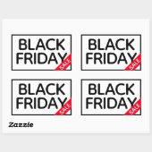 Moderne, minimale Black Friday Sale Rechthoekige Sticker (Vel)