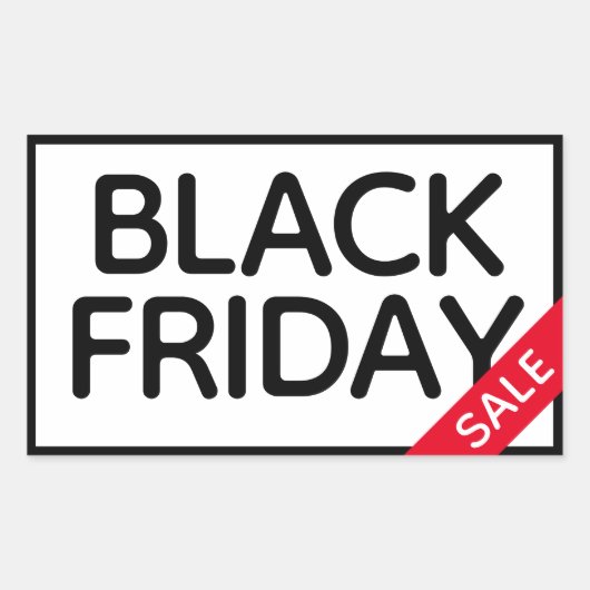 Moderne, minimale Black Friday Sale Rechthoekige Sticker (Voorkant)