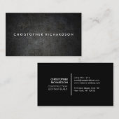 MODERNE & MINIMALE Black Grunge Visitekaartje (Voorkant / Achterkant)