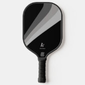 Moderne minimale Black Wave aangepaste naam Pickleball Paddle (Achterkant)