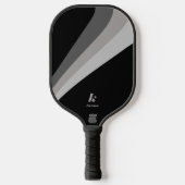 Moderne minimale Black Wave aangepaste naam Pickleball Paddle (Voorkant)