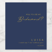 Moderne, minimale blauwbruinkool voor de marine wijn etiket (Enkel label)