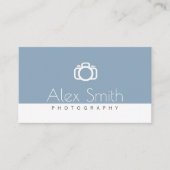 moderne minimale blauwe, eenvoudige tekstfotografi visitekaartje (Voorkant)