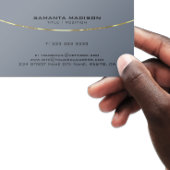 Moderne minimale blauwe grijze gouden streep visitekaartje