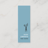 Moderne, minimale blauwe haarlijst mini visitekaartje (Voorkant)