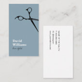 Moderne, minimale blauwe haarlijst visitekaartje (Voorkant / Achterkant)