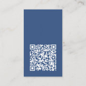 Moderne, minimale blauwe, verticale QR-code voor L Visitekaartje (Achterkant)