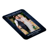 Moderne, minimale blauwhout afdrukken Bespaar de d Magneet (Rechterzijde)