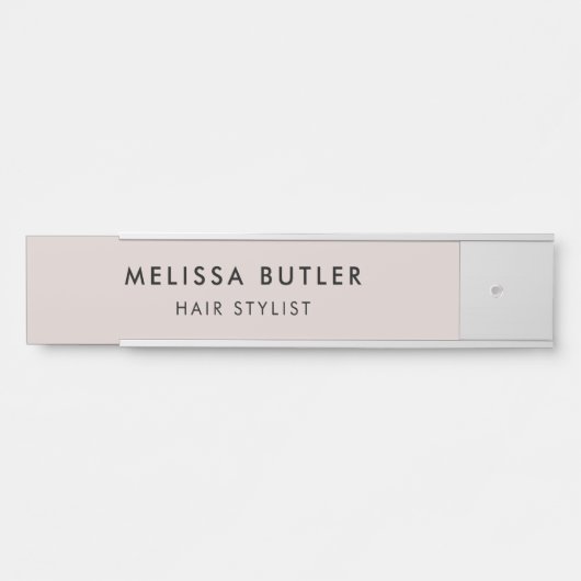 Moderne, minimale blush beige deurbordjes deurbordje (Voorkant)