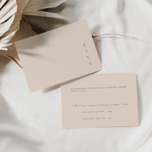 Moderne, minimale Blush Pink RSVP-kaart Kaart