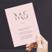 Moderne minimale blush roze bruiloft QR-code Kaart