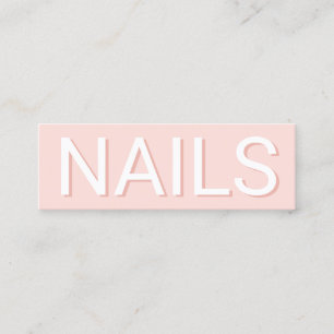 Moderne minimale blush roze typografie nagels mini visitekaartje
