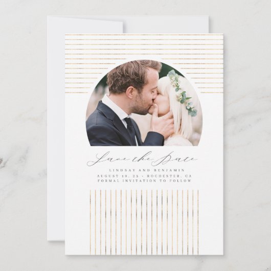 Moderne minimale Bohemen bespaart de datum foto Save The Date (Voorkant)