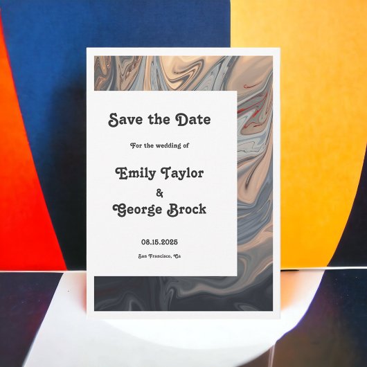 Moderne minimale bohemiaanse Abstracte bruiloft Save The Date
