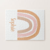 Moderne minimale Boho Chic Rainbow-naam Legpuzzel (Horizontaal)