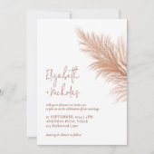 Moderne minimale Boho Pampas gras bruiloft Kaart (Voorkant)