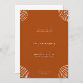 Moderne minimale Boho verbrande Sinaasappel Bohemi Save The Date (Voorkant / Achterkant)
