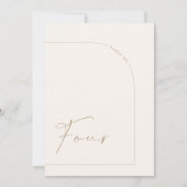 Moderne minimale boogtafel Vier tabelnummer Kaart (Voorkant)