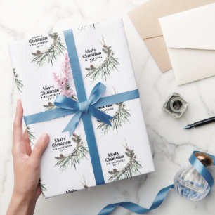 Moderne minimale botanische Kerstmis elegant Cadeaupapier
