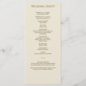 Moderne minimale brons & goud bruiloft ceremonie programma (Achterkant)