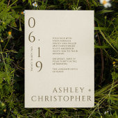 Moderne minimale brons & goud split date bruiloft kaart