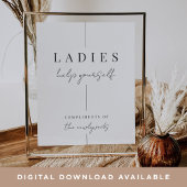 Moderne minimale bruiloft badkamer mand teken poster