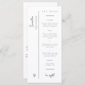 Moderne minimale bruiloft Dank u het menu Plaatska (Voorkant / Achterkant)