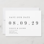 Moderne minimale bruiloft datum niet-foto save the date (Voorkant)