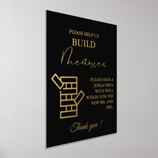 Moderne minimale bruiloft Jenga spel gastenboek te (Laagn)