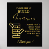 Moderne minimale bruiloft Jenga spel gastenboek te (Voorkant)